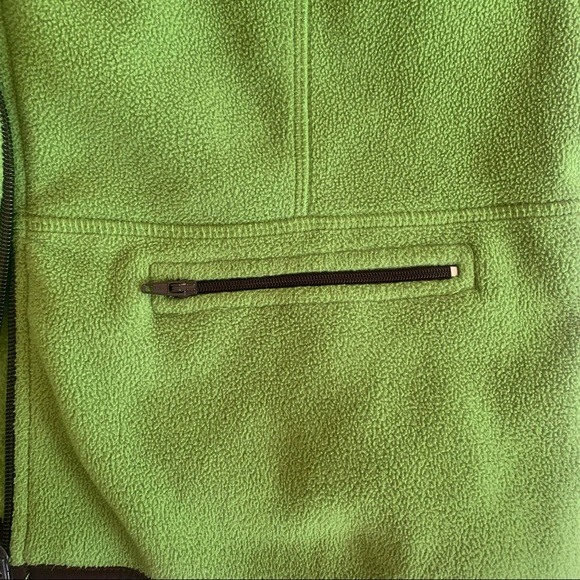 ELEMENTS G Fleece Jacket, 100% Poly, Zip Front. Green w/ Brown Edging womens XL - Picture 4 of 7